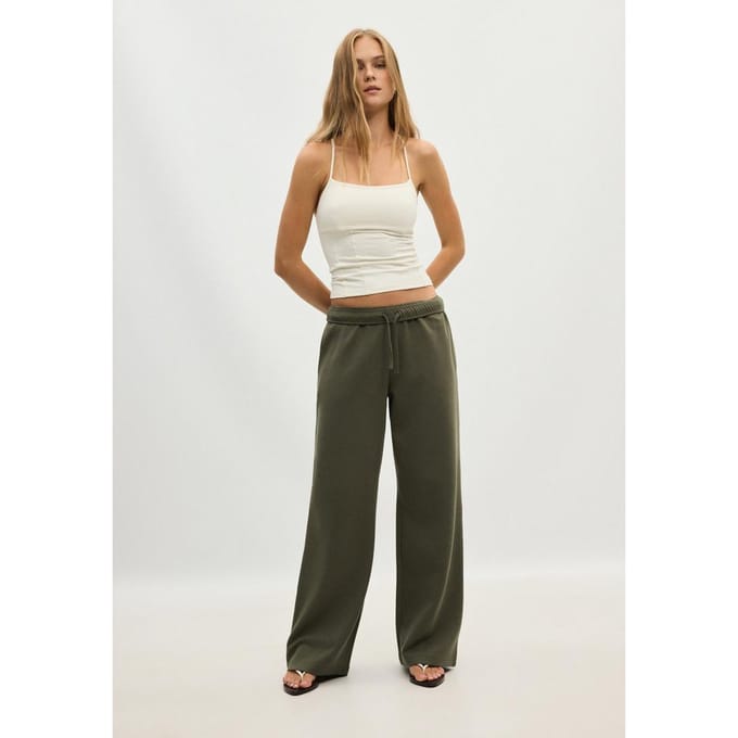 Stradivarius Wide-leg joggingbroek  Kaki M