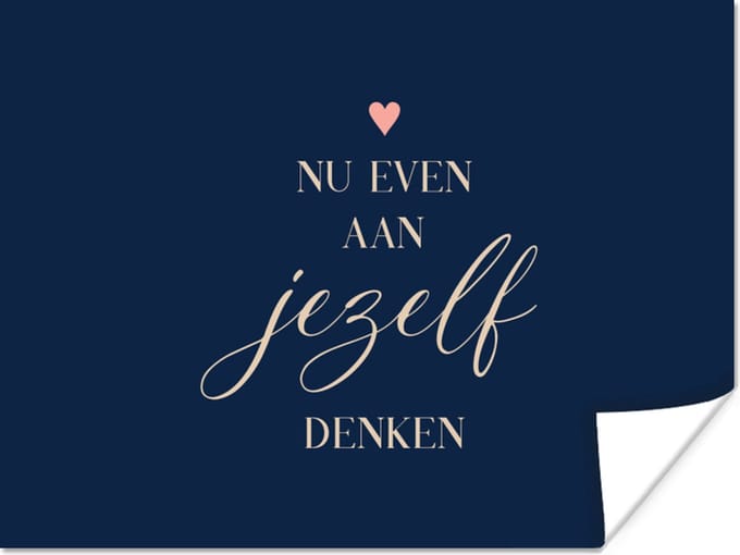 Poster Beterschap - Quotes - Hart - Denken - 80x60 cm