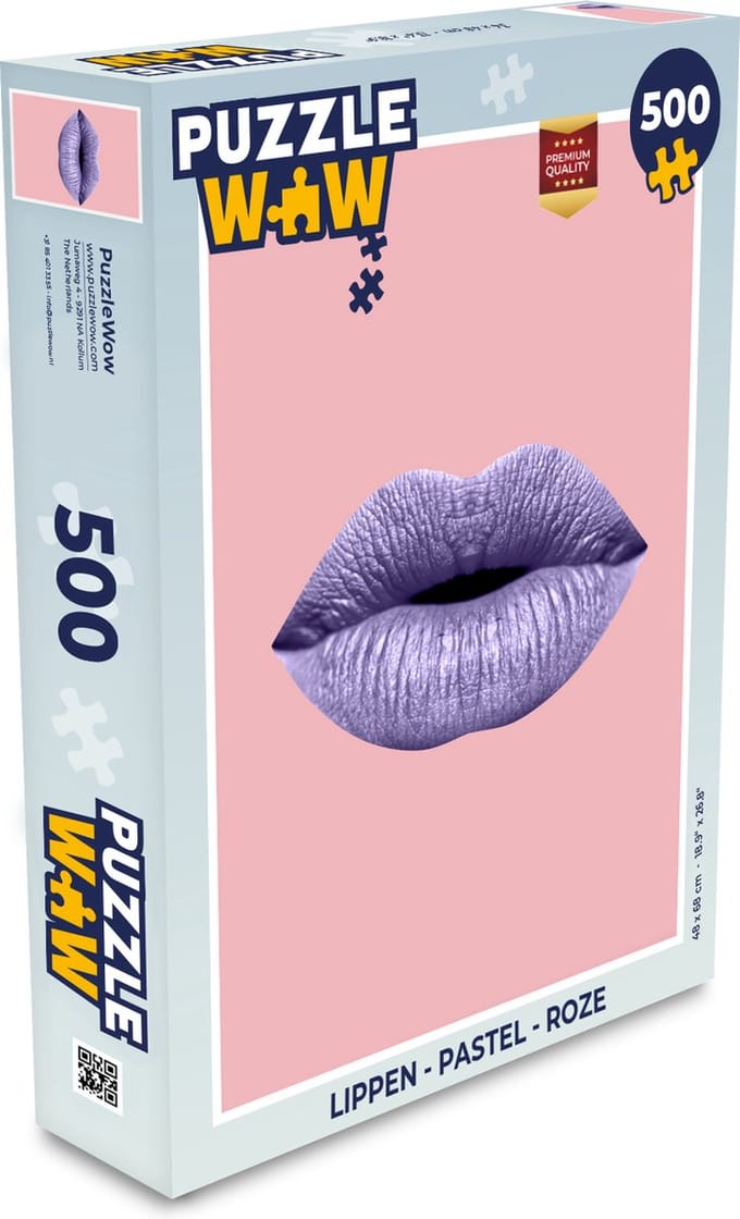 Puzzel Lippen - Pastel - Roze - Legpuzzel - Puzzel 500 stukjes