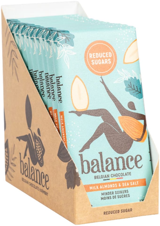 Balance | Tablet | Melk | Amandel & Zeezout | 12 stuks | 12 x 100 gram