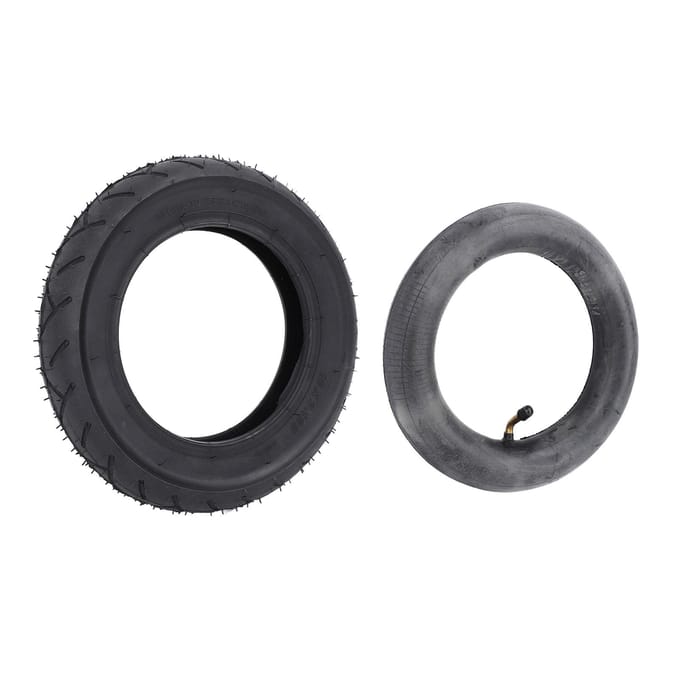 Pneu et chambre à air pour fauteuil roulant 10x2.125 Caoutchouc Robuste Valve Remplacement pour black