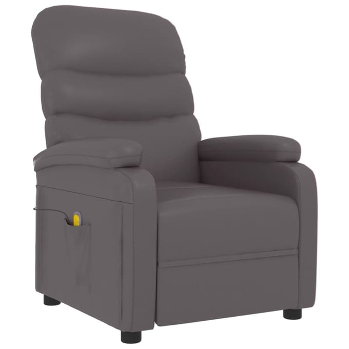 vidaXL Massagestoel kunstleer grijs
