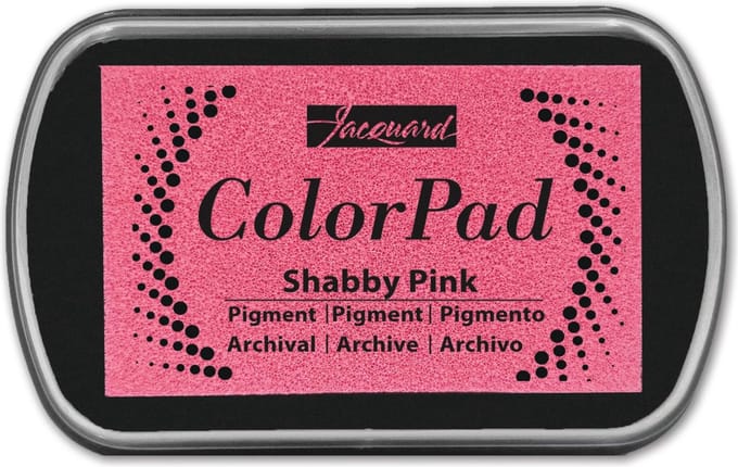 Jacquard inktkussen pigment Shabby Pink - langzaam drogend voor knutselen.