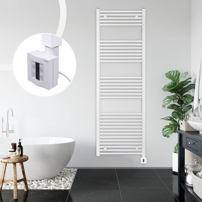 Elektrische Rechte Handdoekradiator Wit – Diverse Maten Beschikbaar