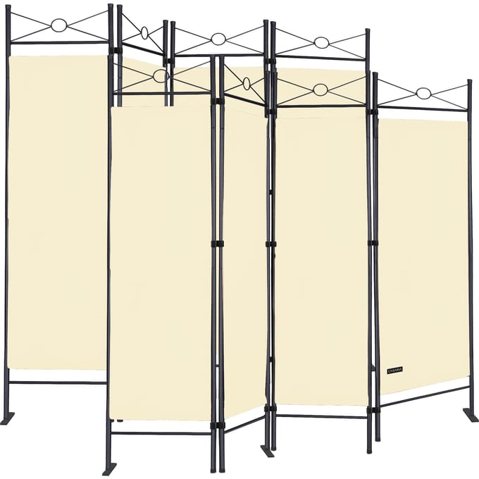 Kamerscherm Lucca Set van 2 Crème Staal 180x163cm