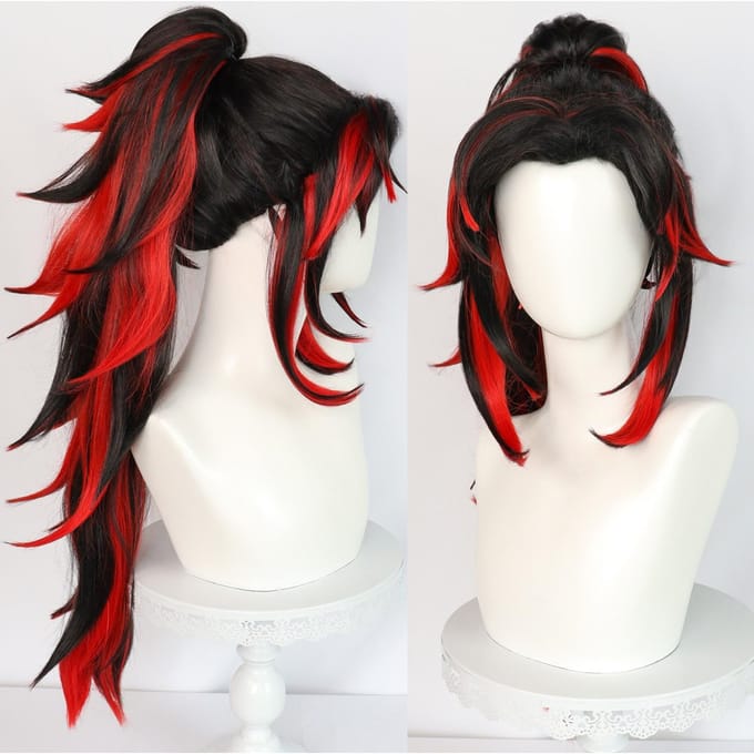 Carnavalspruik, Jiguo Yuanyi cosplaypruik One size rood