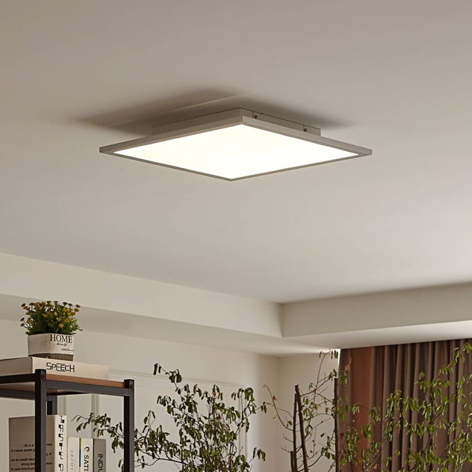 Lindby LED paneel Livel, 4000K, 40 cm x 40 cm, zilver, metaal