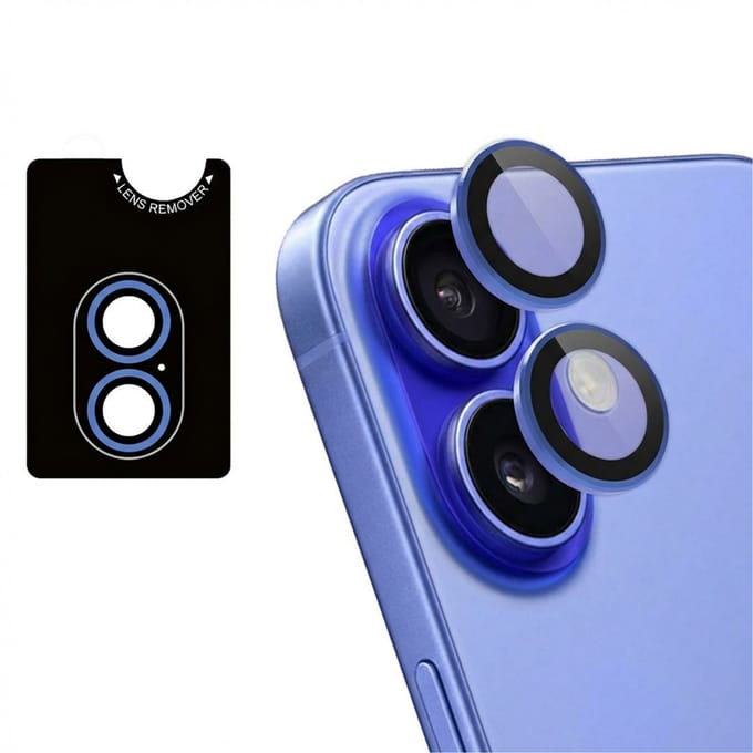 imoshion Camera Lens Protector - Geschikt voor iPhone 16/ iPhone 16 Plus - 2 Pack - Ultramarine