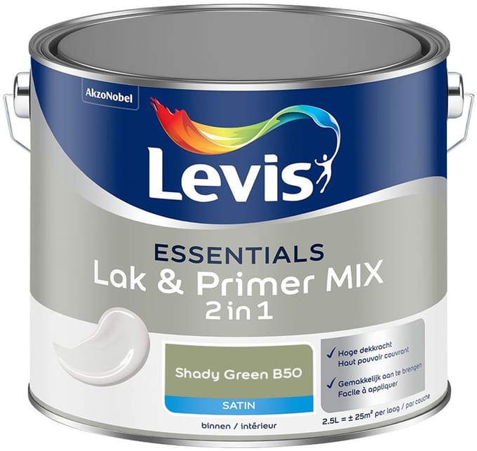 Levis - Essentials Lak & Primer Mix - Shady Green B50 - Mengverf - 2,5 L