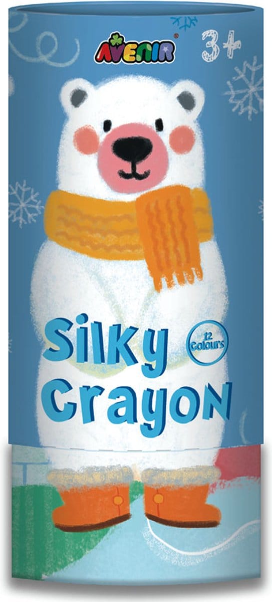 AVENIR Silky Crayon - Ijsbeer - 12 Kleuren - Wateroplosbaar - 3 Jaar