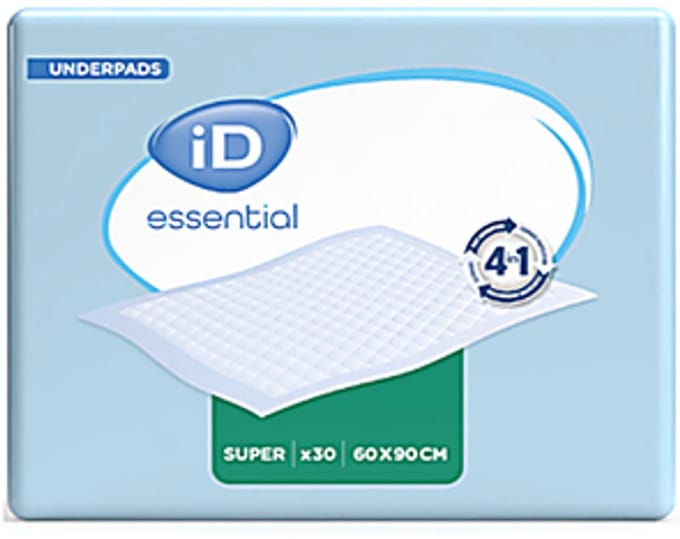 ID Essential Underpads Super 60 x 90 cm - 4 paquets de 30 protections
