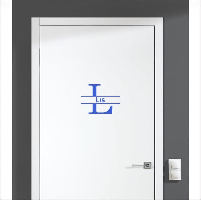 Deursticker Met Naam -  Lis - Blauw