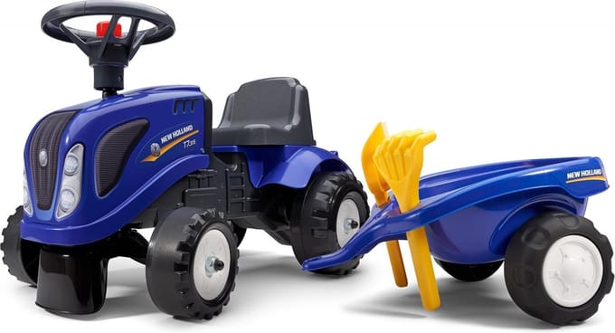 Falk New Holland Looptractor - Tractor voor peuters 1-3 jaar met aanhanger