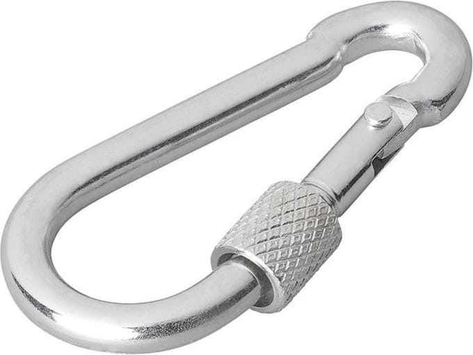 ProPlus Karabijnhaak met schroefsluiting - Metaal - Ø 6 x 60 mm - Chroom