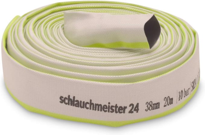 Geweven Slang - Platte Slang - Water Transport - Hoge Werkdruk - 20 Meter - Wit Groen
