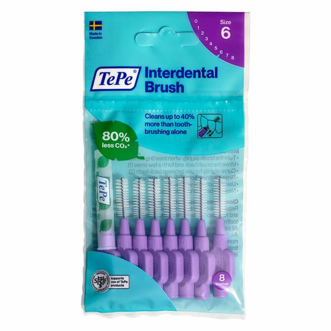 6x TePe Ragers 1,1 mm Paars blister à 8 stuks