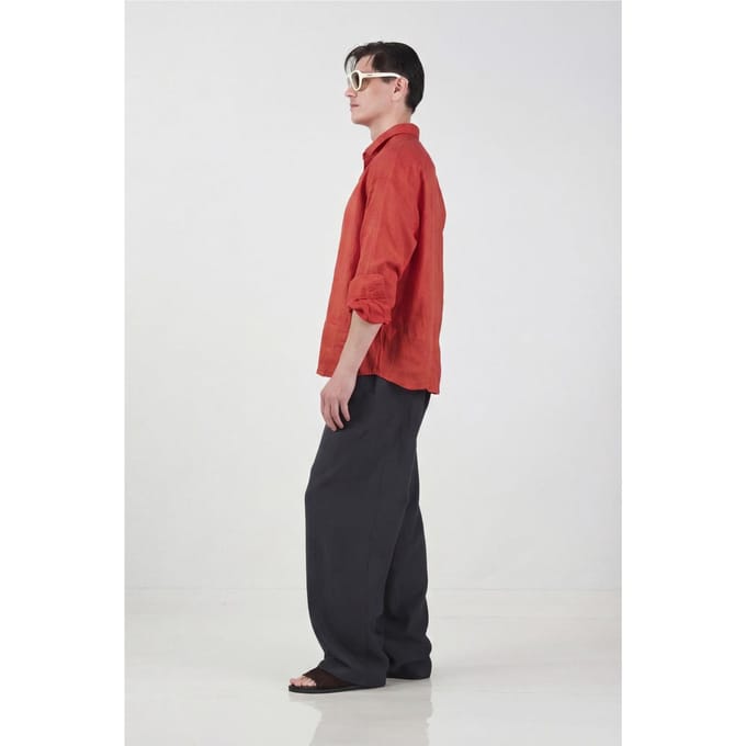 Heren Oversized Linnen Overhemd