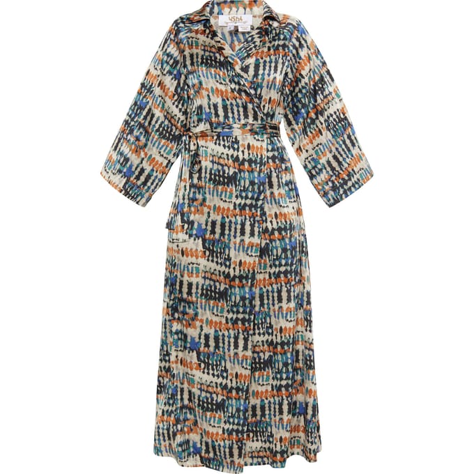 usha Wikkeljurk Dames Beige blauw veelkleurig