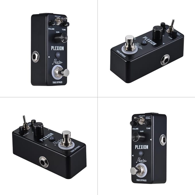 Rowin Plexion Gitaar Effectpedaal Aluminiumlegering Behuizing True Bypass black