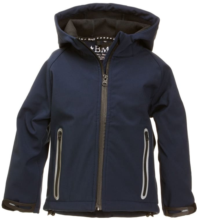 BMS Kids Softshell Kinderjas Stealth met capuchon Navy