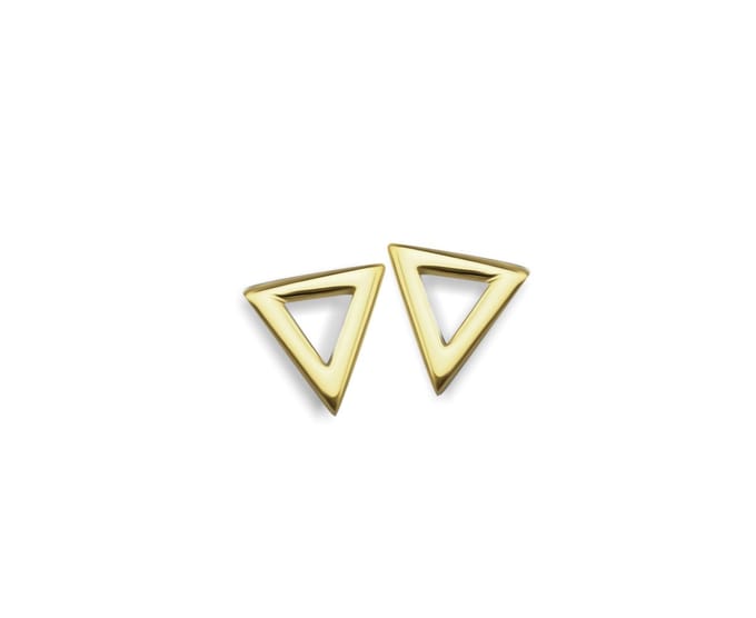 Oorbellen Driehoek Open Goudkleur Silver Gold-plated JE003G