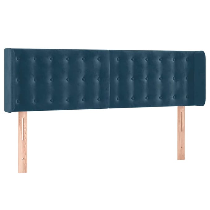 vidaXL - Hoofdbord - LED - 147x16x78/88 - cm - fluweel - donkerblauw