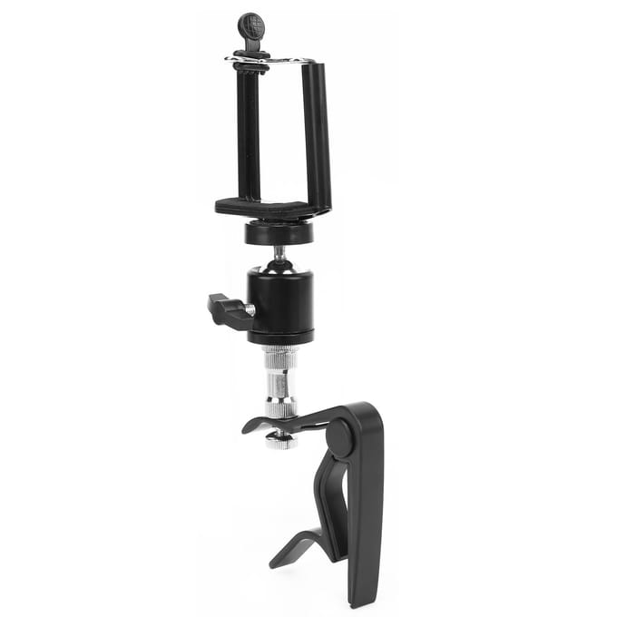 Support de téléphone Capodastre de guitare Support de manche réglable Léger Portable Accessoires pour instruments black