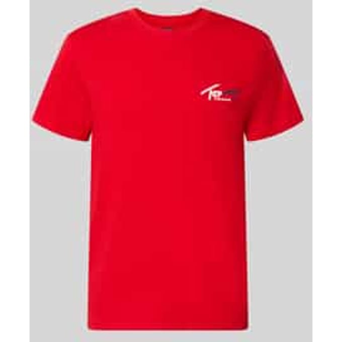 slim fit T-shirt van puur katoen
