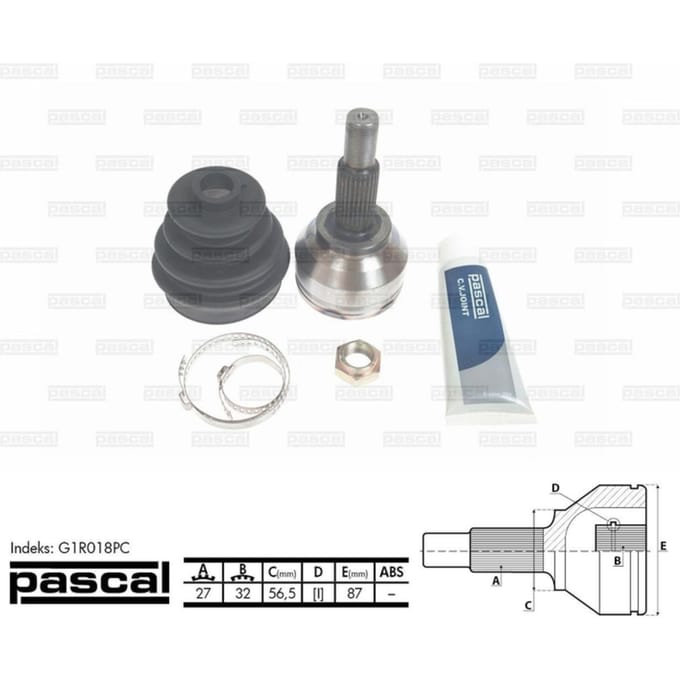 Homokineet reparatie set, aandrijfas PASCAL G1R018PC