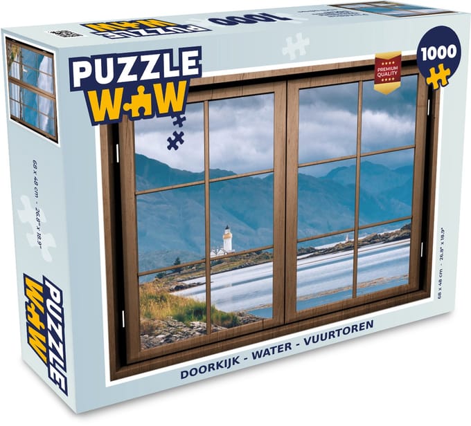 Puzzel Doorkijk - Water - Vuurtoren - Legpuzzel - Puzzel 1000 stukjes volwassenen