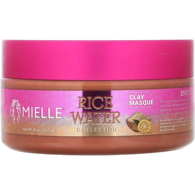 Mielle, Rice Water Collection, Clay Mask, 8 oz (227 g) pink