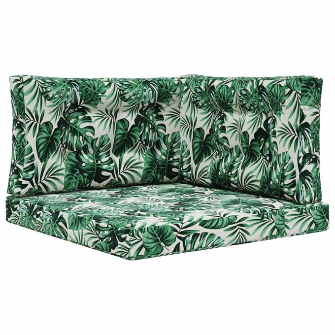 vidaXL - Buitenbankkussen - Polyester - Bladpatroon - 80 - x - 80 - cm - Bladpatroon