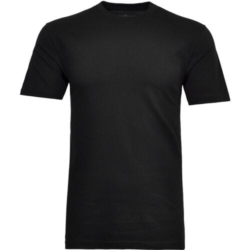 Ragman T-Shirt Uni Round Neck Single Jersey Zwart / male