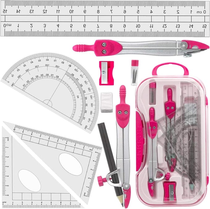 JGS Premium - Geometrie passer set met 2 conceptpassers in etui voor studenten