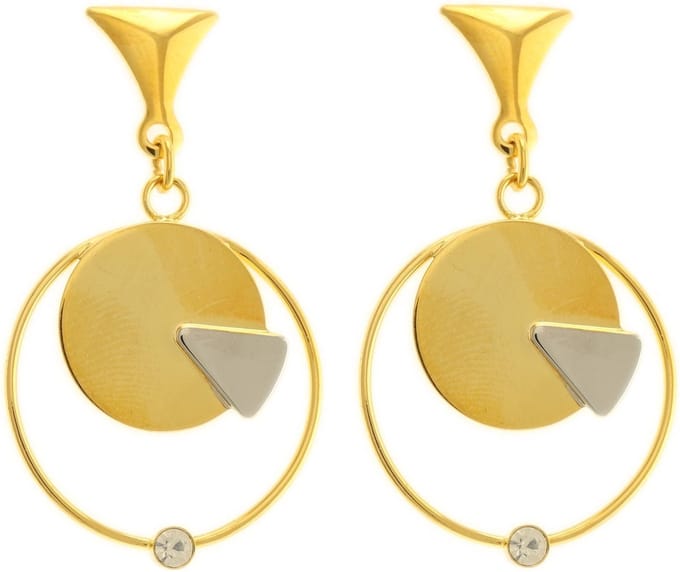Behave - Dames oorhangers geometrisch design goudkleur modern 5,5 cm