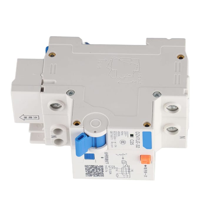DZ47LE 32 1P+N C25 Lekstroombeveiliging Stroomonderbreker 230V 25A