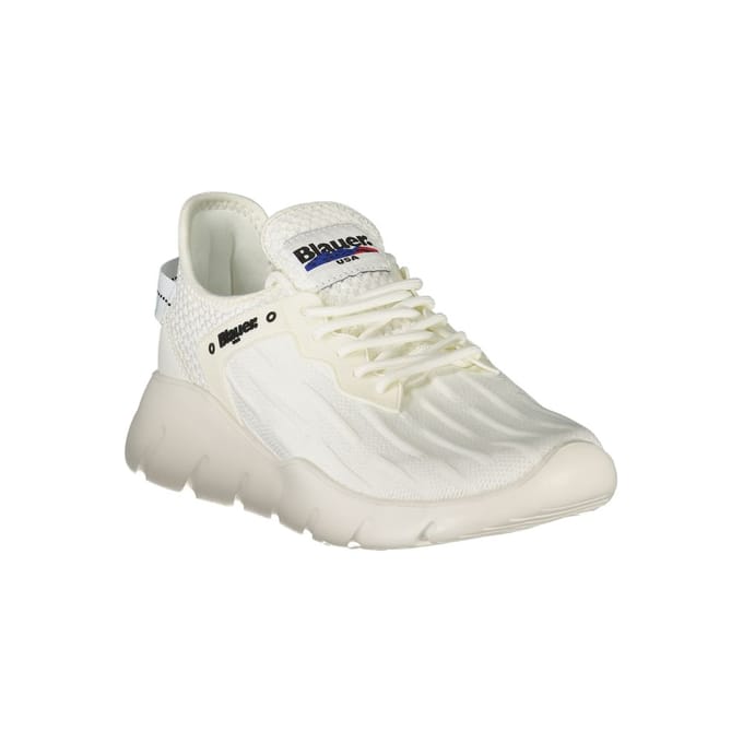 Blauer Witte Polyester Heren Sneaker