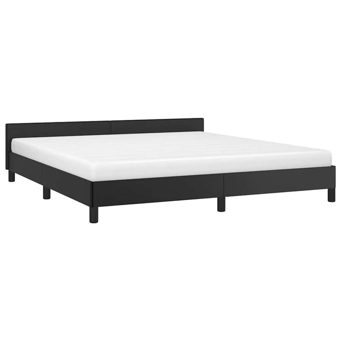 vidaXL - Bedframe - met - hoofdeinde - zonder - matras - 160x200 - cm - zwart