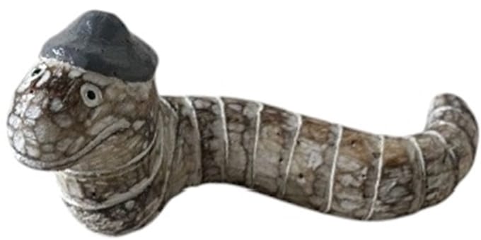 Worm Wilma 13 cm grijs hoedje
