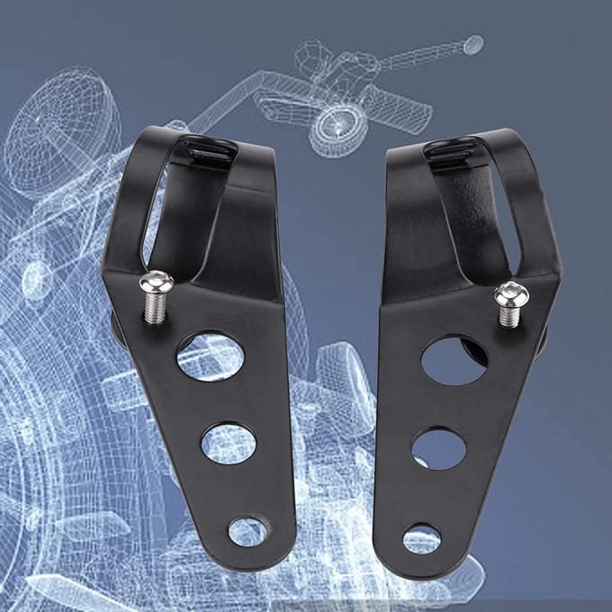 Headlight Mounting Bracket - 35-43mm - Motorcycle Headlight Mount Bracket Fork Tube Clamp Kit - Chopper - Cafe Racer - Zwart