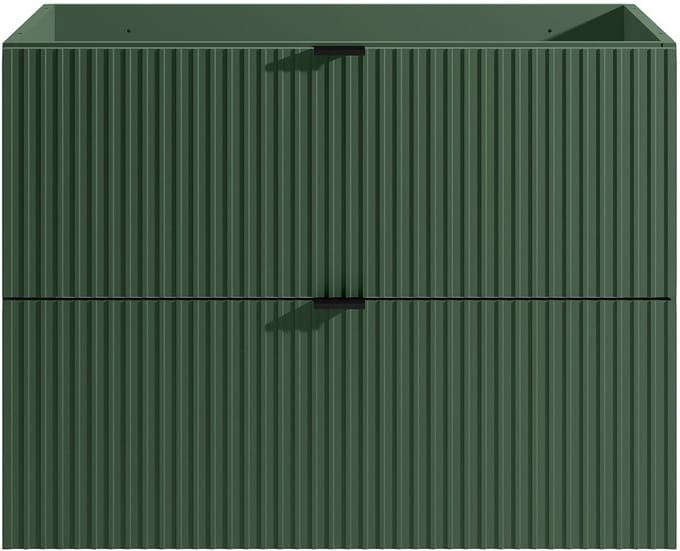 Vente-unique Hangmeubel onder wastafel met strepen - Mat groen - 80 cm - ZEVINI