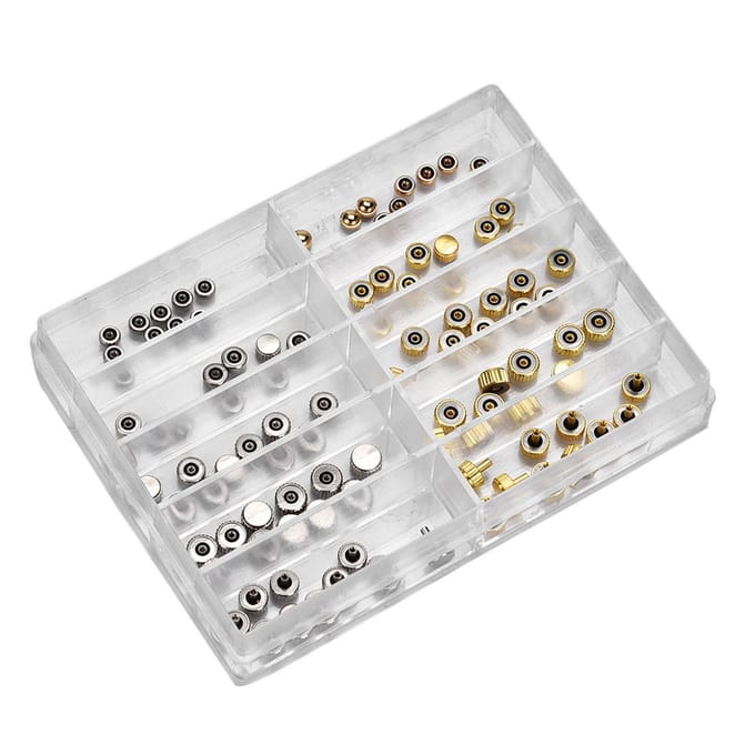 Diverse horlogekroononderdelen, vervangende accessoires, horlogereparatieset white