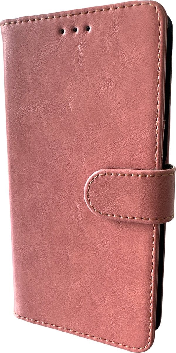 Elite Bookcase Geschikt voor: iPhone 15 Plus hoesje - Pasjeshouder - Portemonnee - Kunstleer - Roze