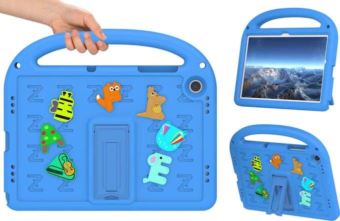 EtuiTab - Kinderpantserhoes - Samsung Galaxy Tab A9+ Plus 11 2023 - Niebieski - Silikon - Beschermend