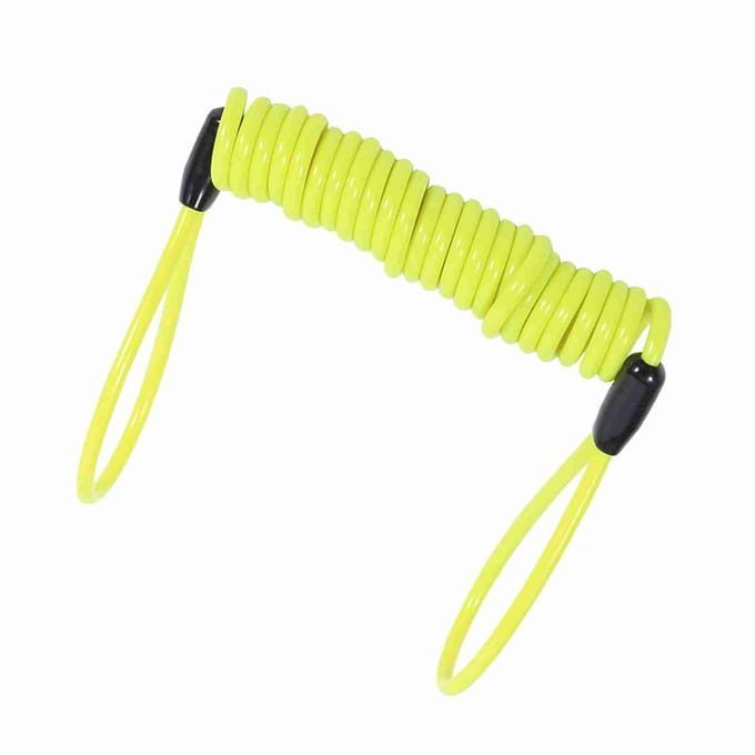 Câble de rappel de ressort de sécurité antivol pour moto et vélo, alarme à disque, jaune jaune