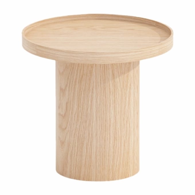 by fonQ Brik Bijzettafel Ø50 cm - Eiken
