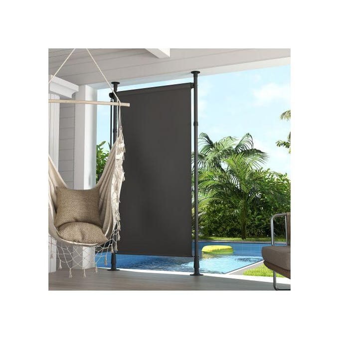 Store de balcon rétractable - Outsunny - 120x220-310 cm - Polyester gris foncé - Manivelle - UV30+ gris