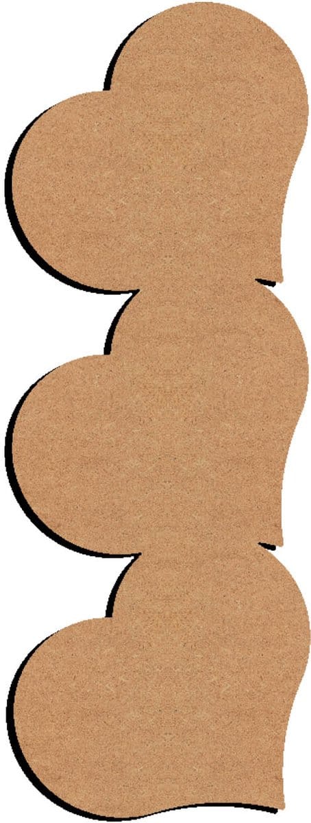 Gomille MDF knutsel harten decoratie 53x19 cm multicolor.