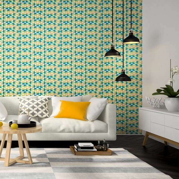 Behang-effect sticker - ERJA - 30x30cm