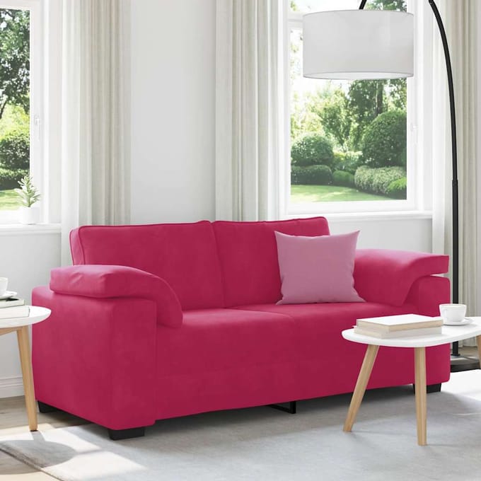 vidaXL - Loveseat - Sofa - Wijnrood - 180x77x82 - cm - Fluweel